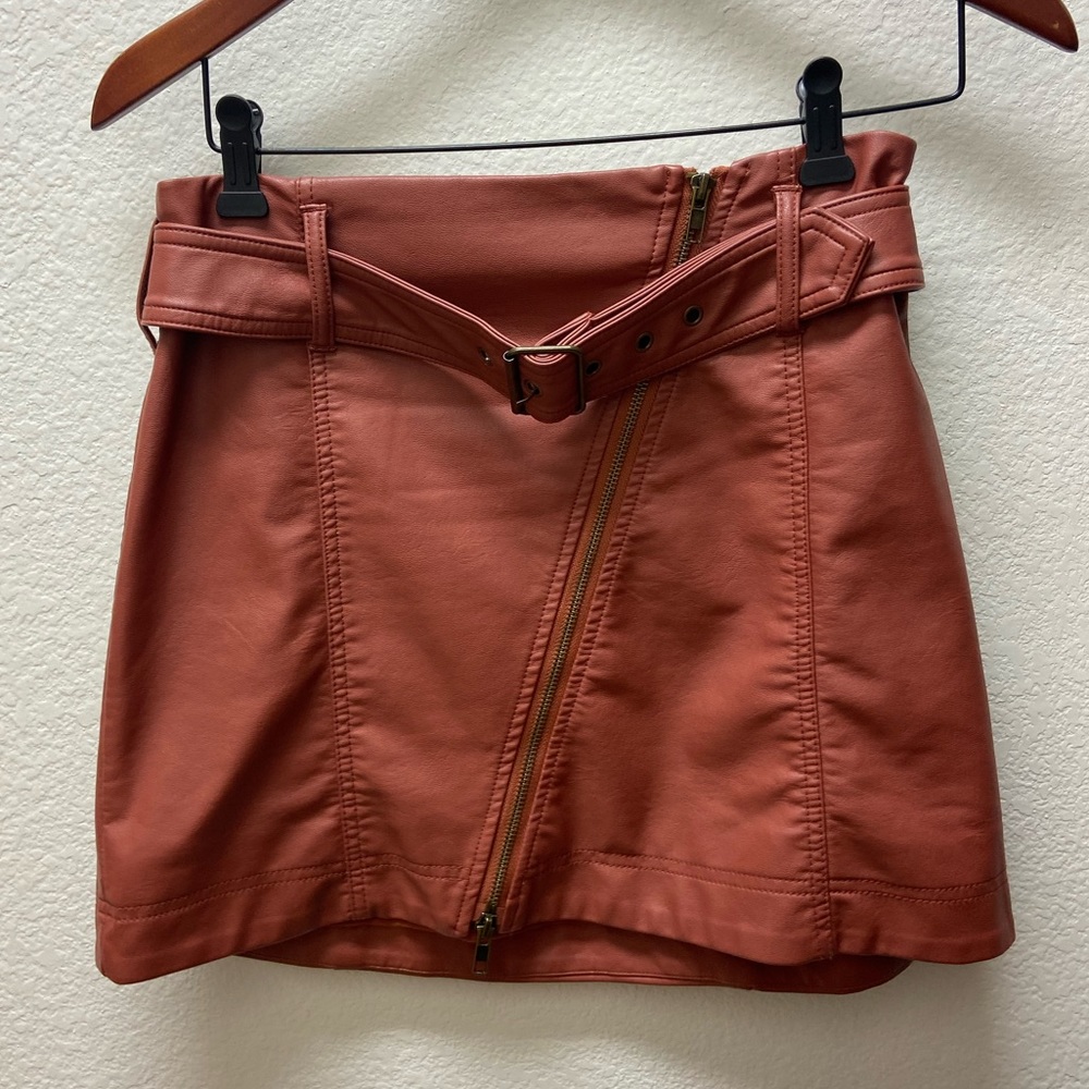 Vegan leather mini skirt